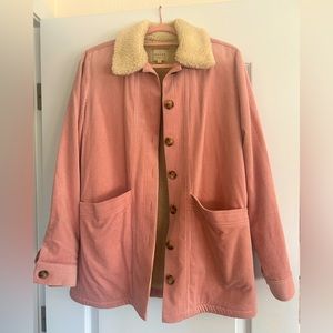 Sezane Pink Sherpa Coat